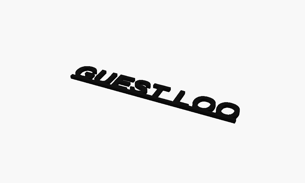 Guest Loo 3D Printed Text Door Topper Home Decoration