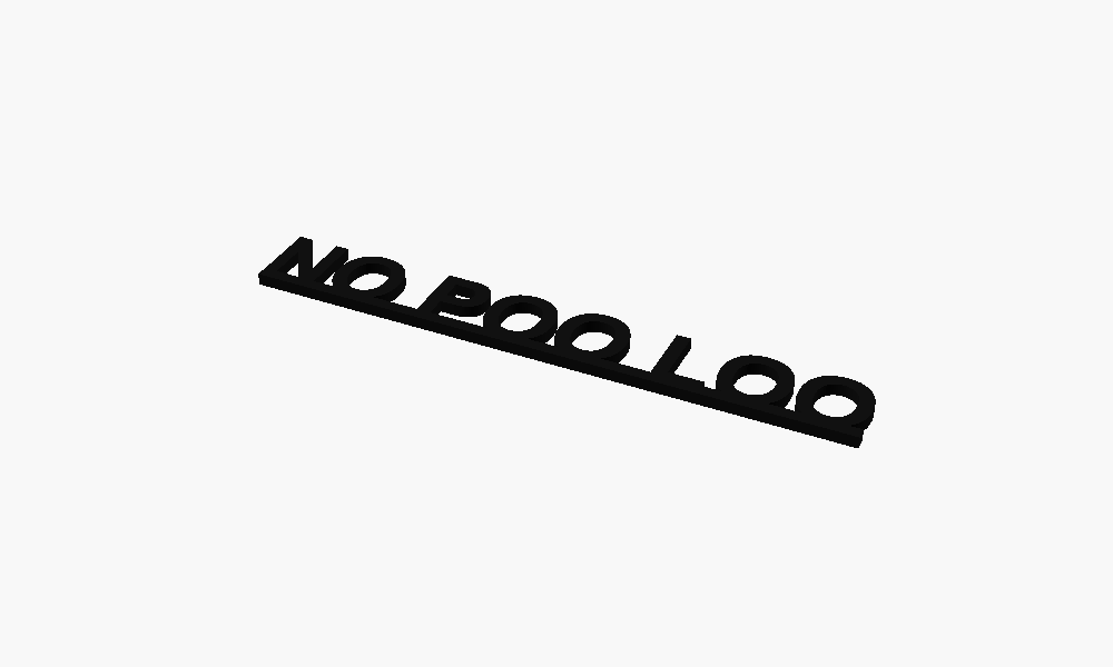 No Poo Loo 3D Printed Text Door Topper Home Decoration
