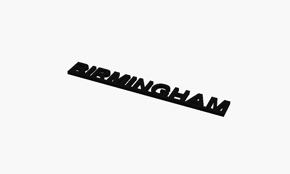 Birmingham 3D Printed Text Door Topper Home Decoration