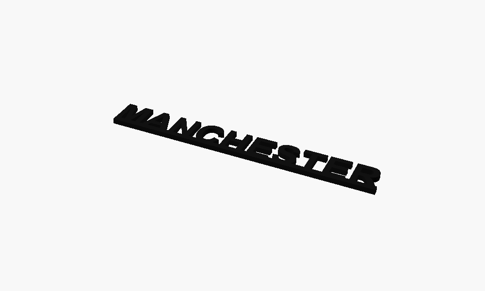 Manchester 3D Printed Text Door Topper Home Decoration