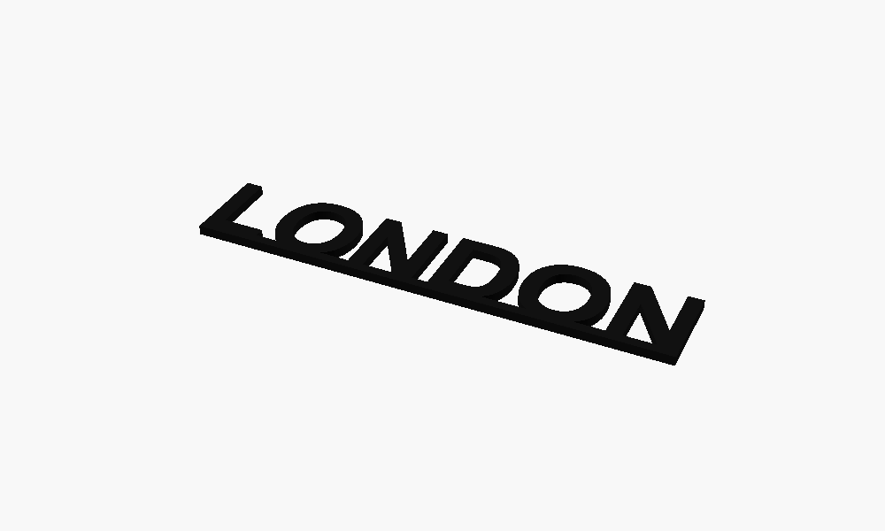 London 3D Printed Text Door Topper Home Decoration