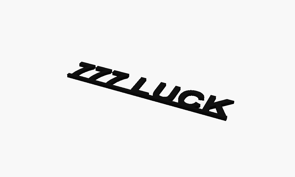 777 Luck 3D Printed Text Door Topper Home Decoration