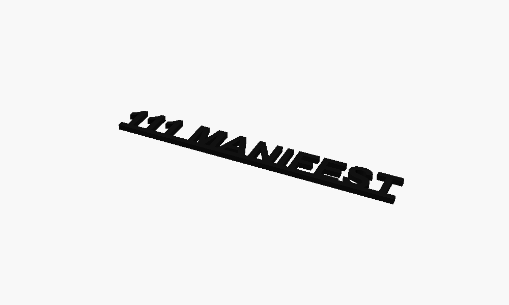 111 Manifest 3D Printed Text Door Topper Home Decoration