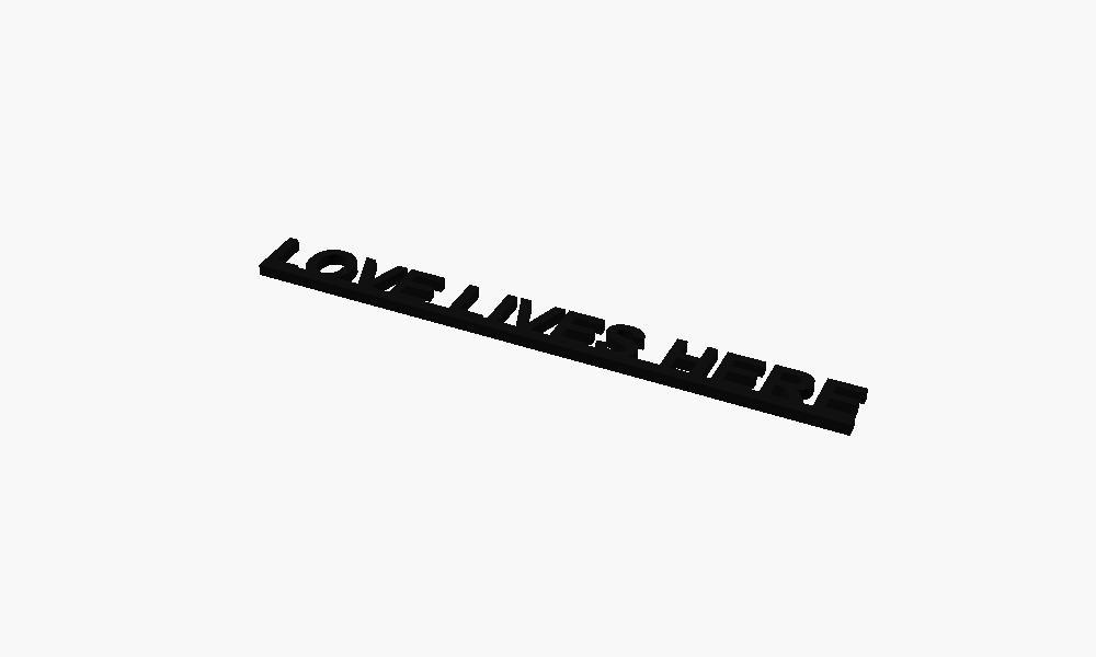 Love Lives Here 3D Printed Text Door Topper Home Decoration