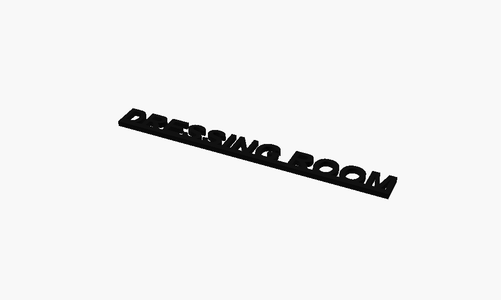 Dressing Room 3D Printed Text Door Topper Home Decoration