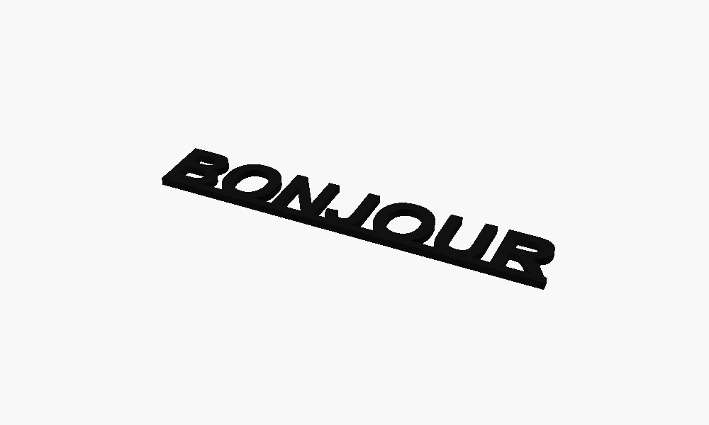 Bonjour 3D Printed Text Door Topper Home Decoration
