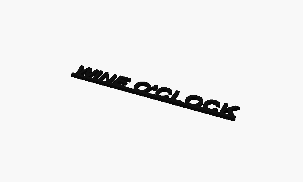 Wine O'Clock 3D Printed Text Door Topper Home Decoration