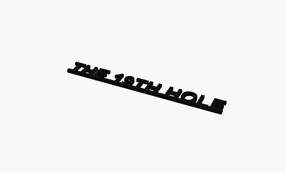 The 19Th Hole 3D Printed Text Door Topper Home Decoration