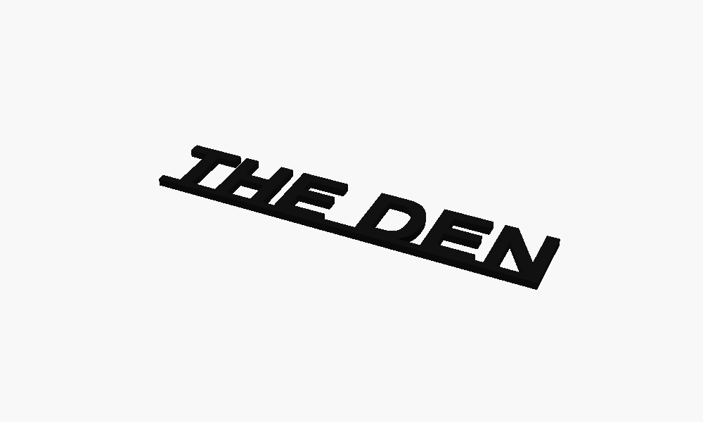 The Den 3D Printed Text Door Topper Home Decoration