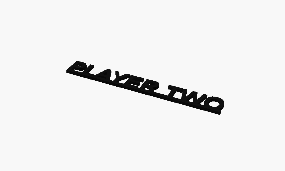 Player Two 3D Printed Text Door Topper Home Decoration