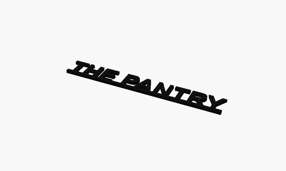 The Pantry 3D Printed Text Door Topper Home Decoration