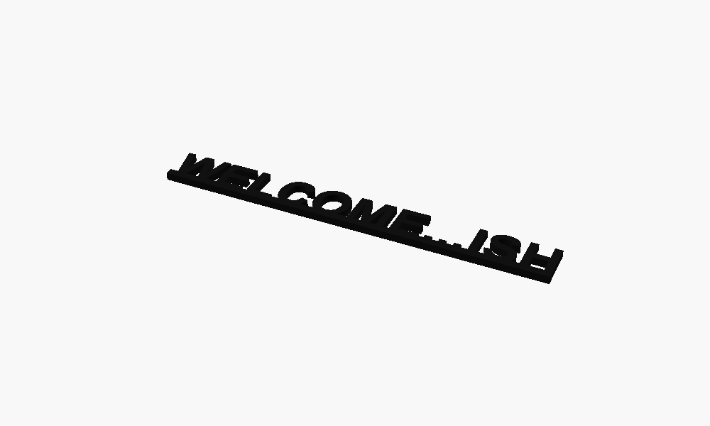 Welcome...Ish 3D Printed Text Door Topper Home Decoration