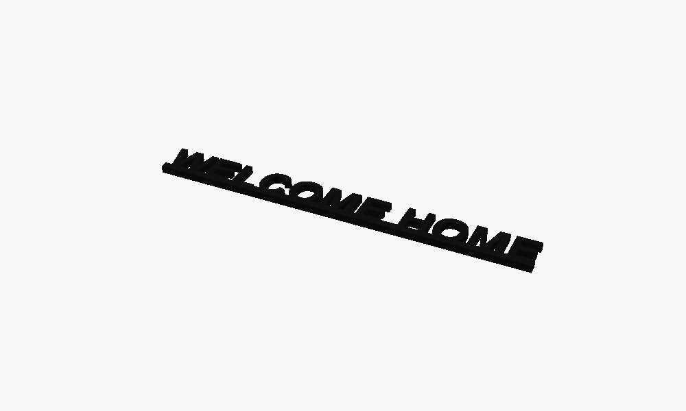 Welcome Home 3D Printed Text Door Topper Home Decoration