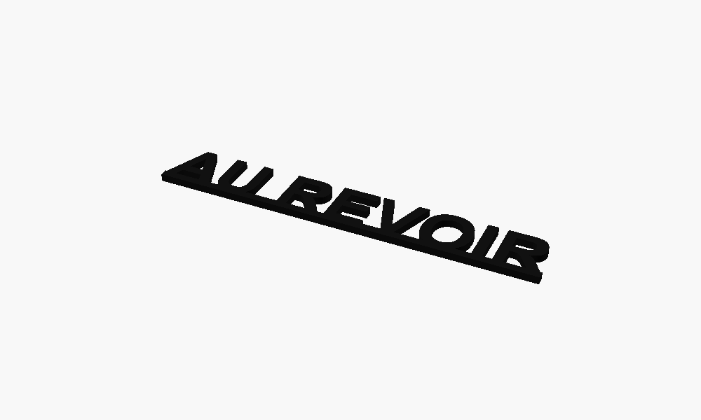 Au Revoir 3D Printed Text Door Topper Home Decoration