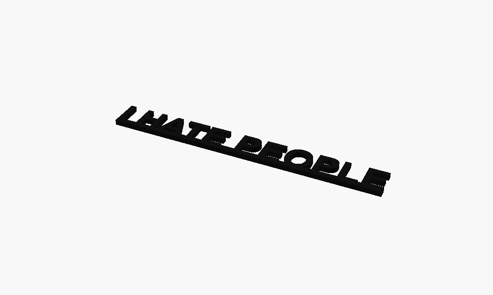 I Hate People 3D Printed Text Door Topper Home Decoration