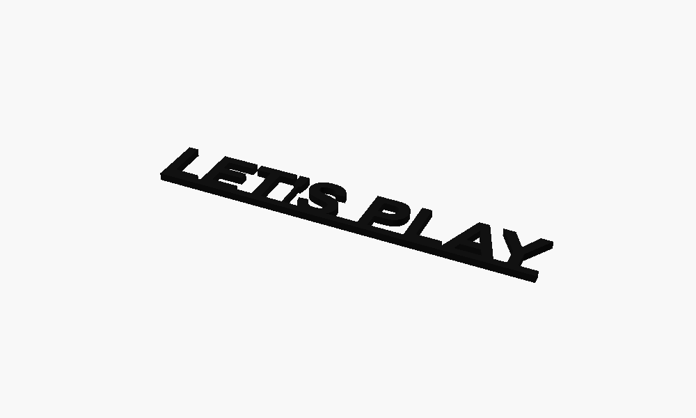 Let'S Play 3D Printed Text Door Topper Home Decoration