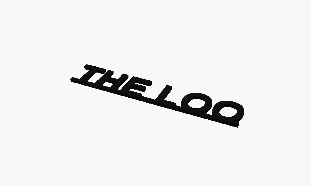 The Loo 3D Printed Text Door Topper Home Decoration
