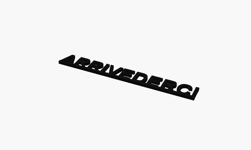 Arrivederci 3D Printed Text Door Topper Home Decoration