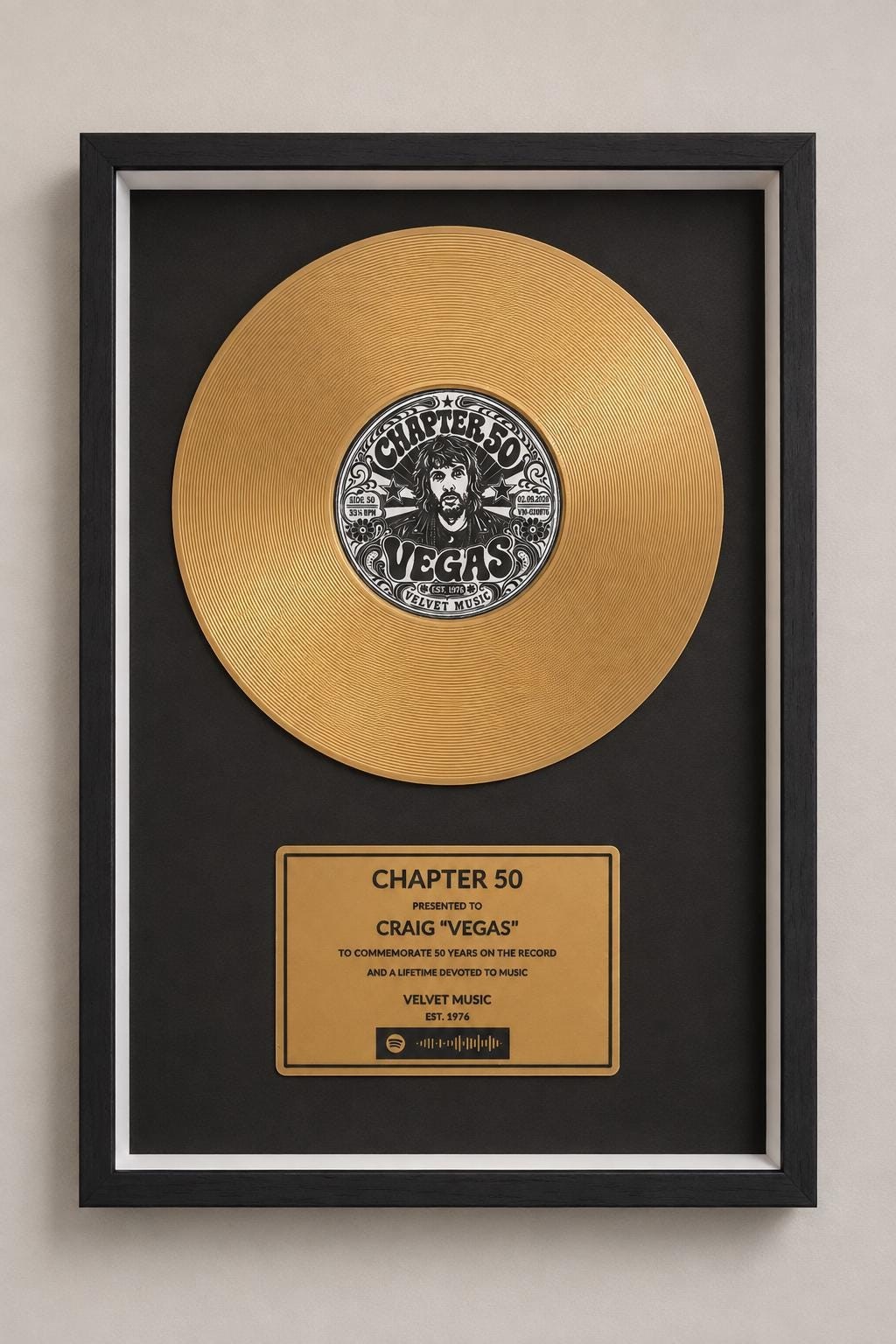Personalised Framed Gold Disc