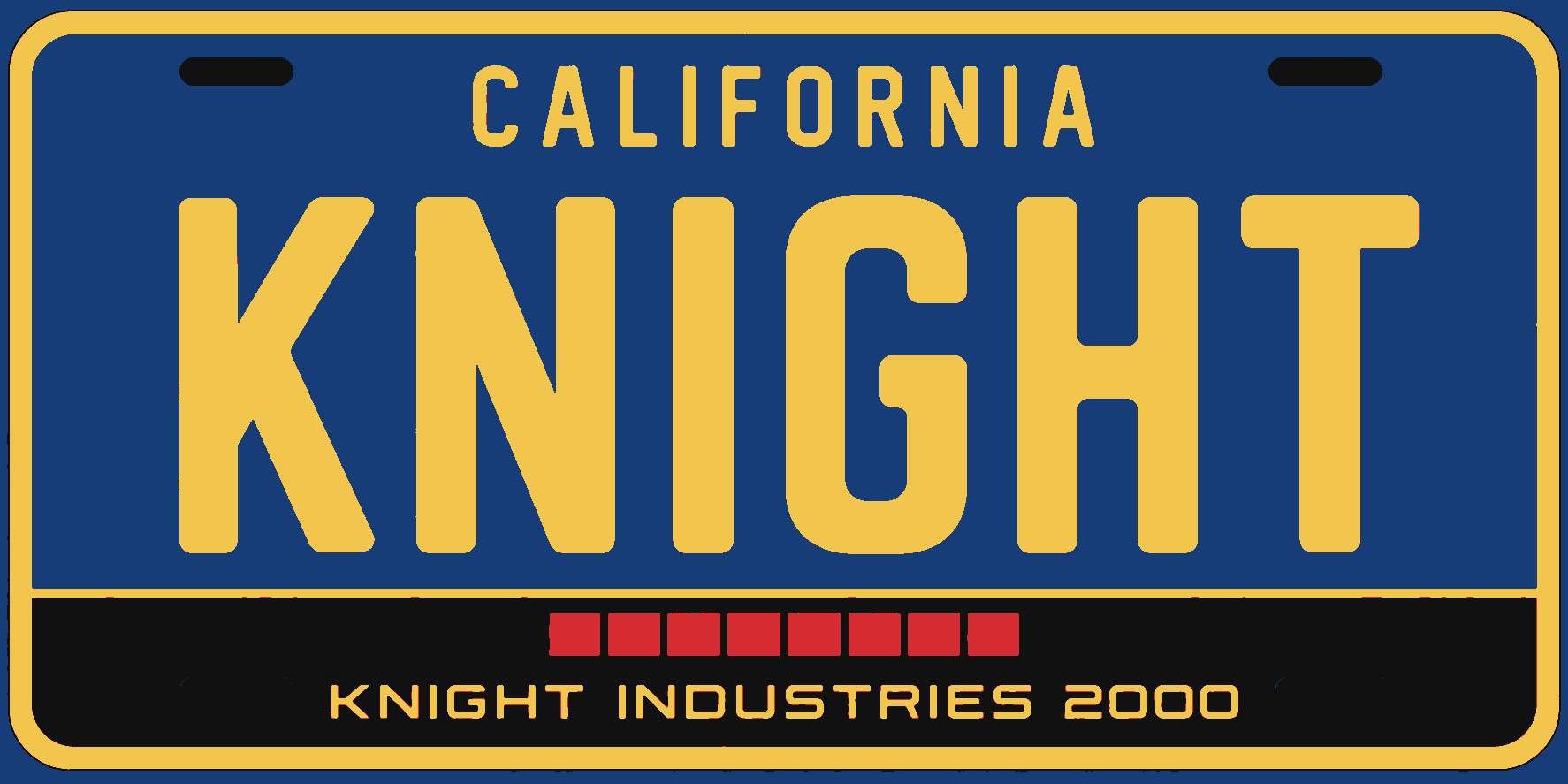 Knight Rider KNIGHT 3D Printed Decorative Number Plate Wall Sign 25cm