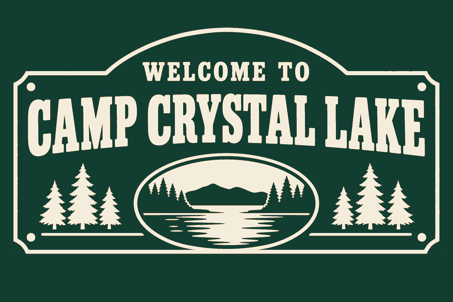 Camp Crystal Lake 3D Printed Wall Sign Plaque Indoor Decor 25cm