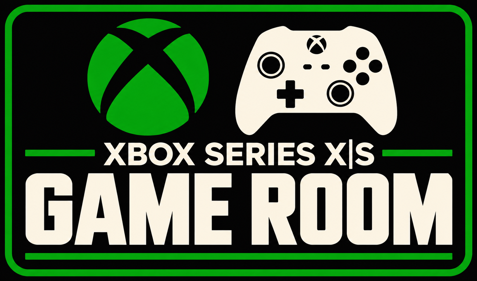 Xbox Series X S Game Room 3D Printed Wall Sign Plaque Indoor Decor 25cm