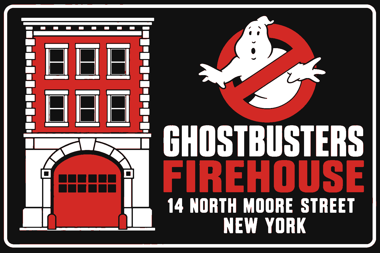 Ghostbusters Firehouse 3D Printed Wall Sign Plaque Indoor Decor 25cm