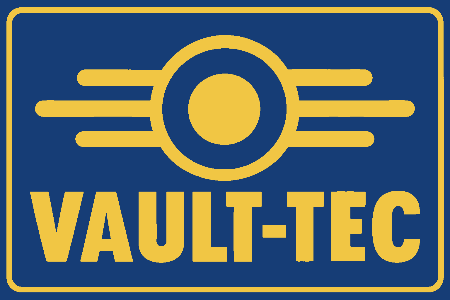 Fallout Vault-Tec 3D Printed Wall Sign Plaque Indoor Decor 25cm