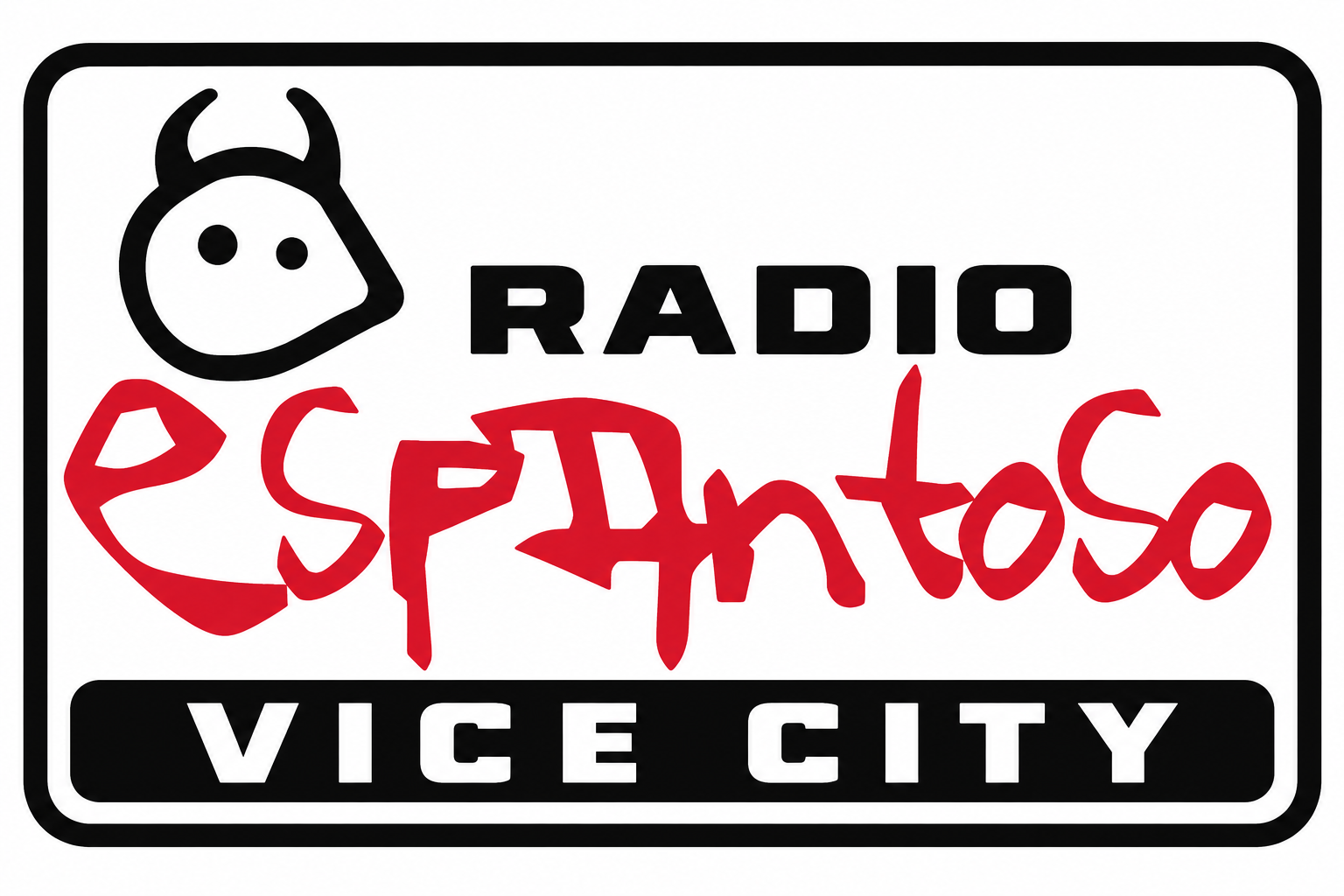 Radio Espantoso Vice City 3D Printed Wall Sign Plaque 25cm