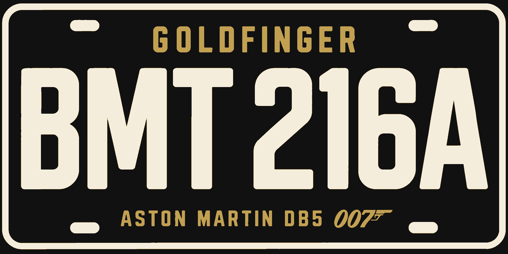 Goldfinger BMT 216A 3D Printed Decorative Number Plate Wall Sign 25cm