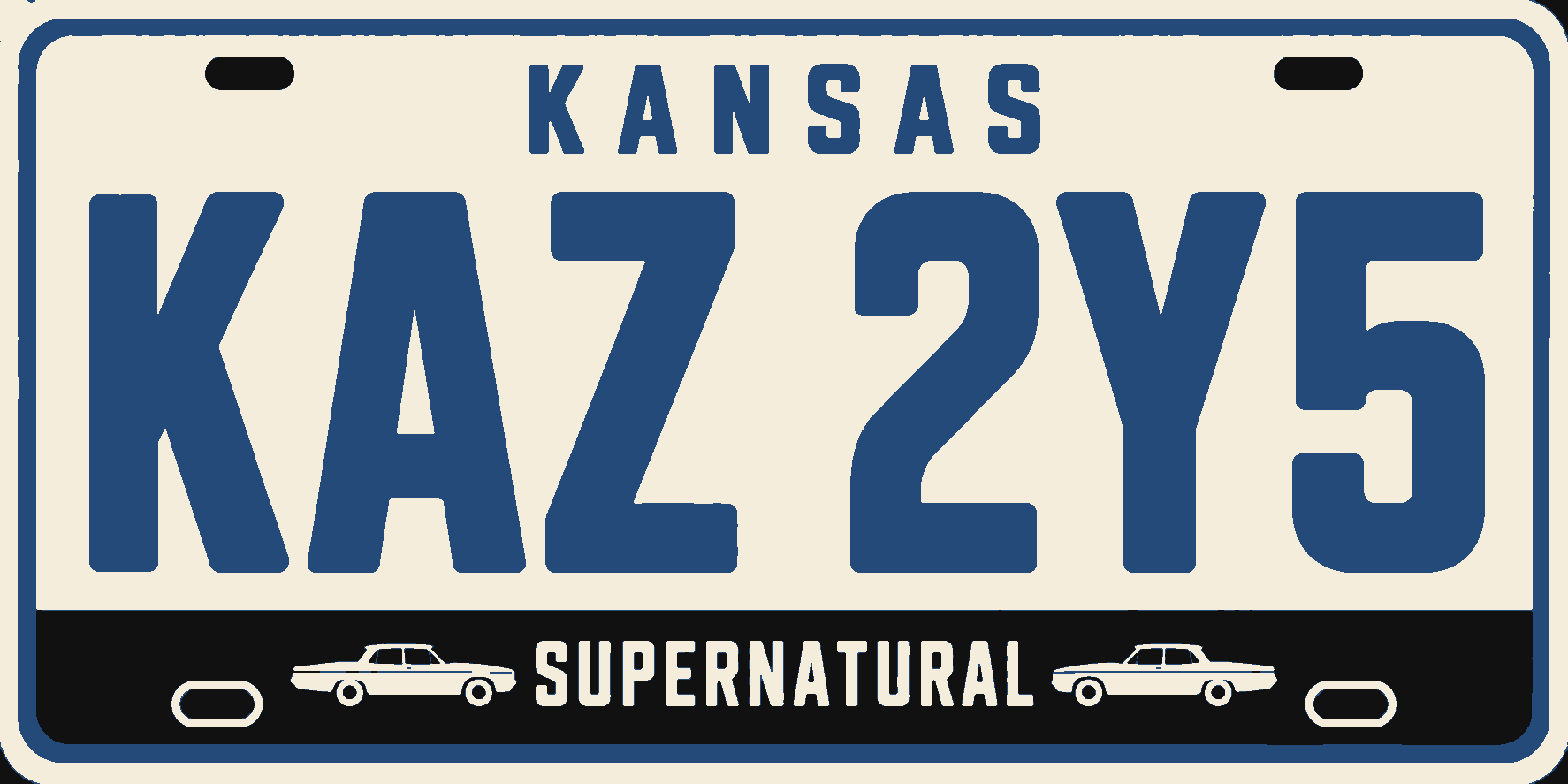 Supernatural KAZ 2Y5 3D Printed Decorative Number Plate Wall Sign 25cm