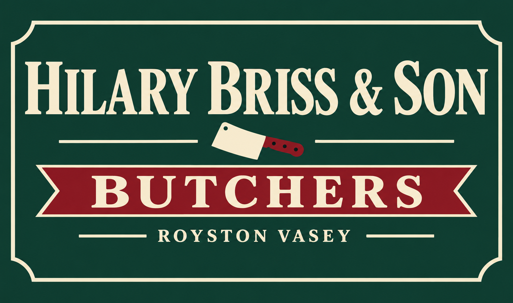 Hilary Briss & Son Butchers 3D Printed Wall Sign Plaque 25cm