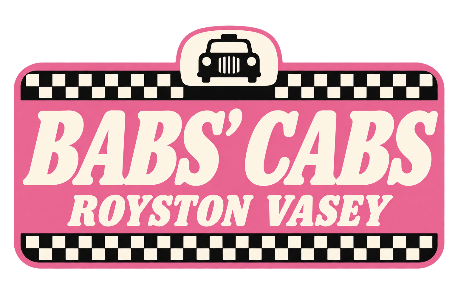 Babs' Cabs 3D Printed Wall Sign Plaque 25cm