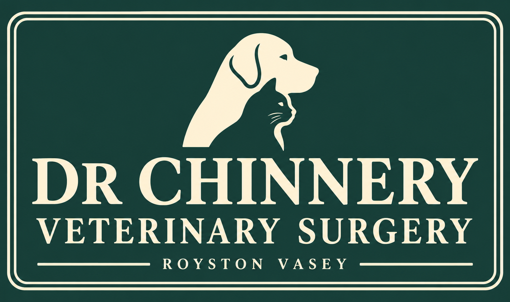 Dr Chinnery Veterinary Surgery 3D Printed Wall Sign Plaque 25cm